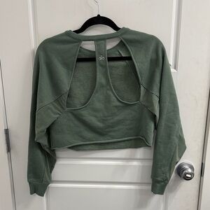 ALO Yoga Women's Sage Green Open-Back Sweatshirt